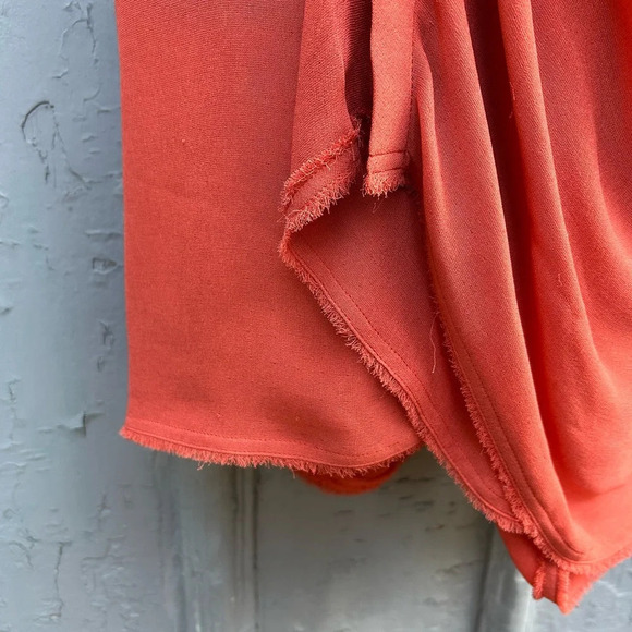 FENDI Orange Ruffle Front Silk Skirt, size 44 - Picture 8 of 12